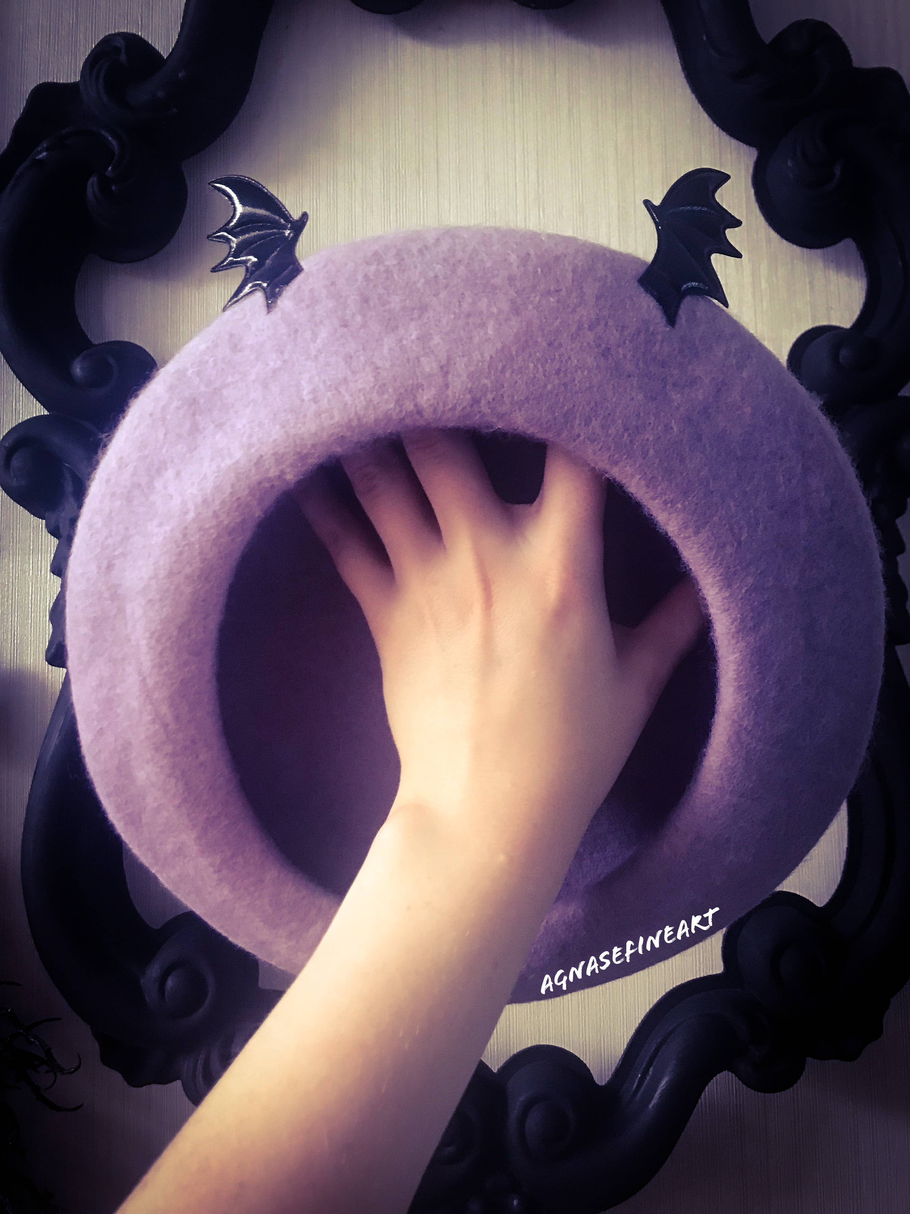 Batty Beret in Lavender from Blessed By Lilith - Image 4