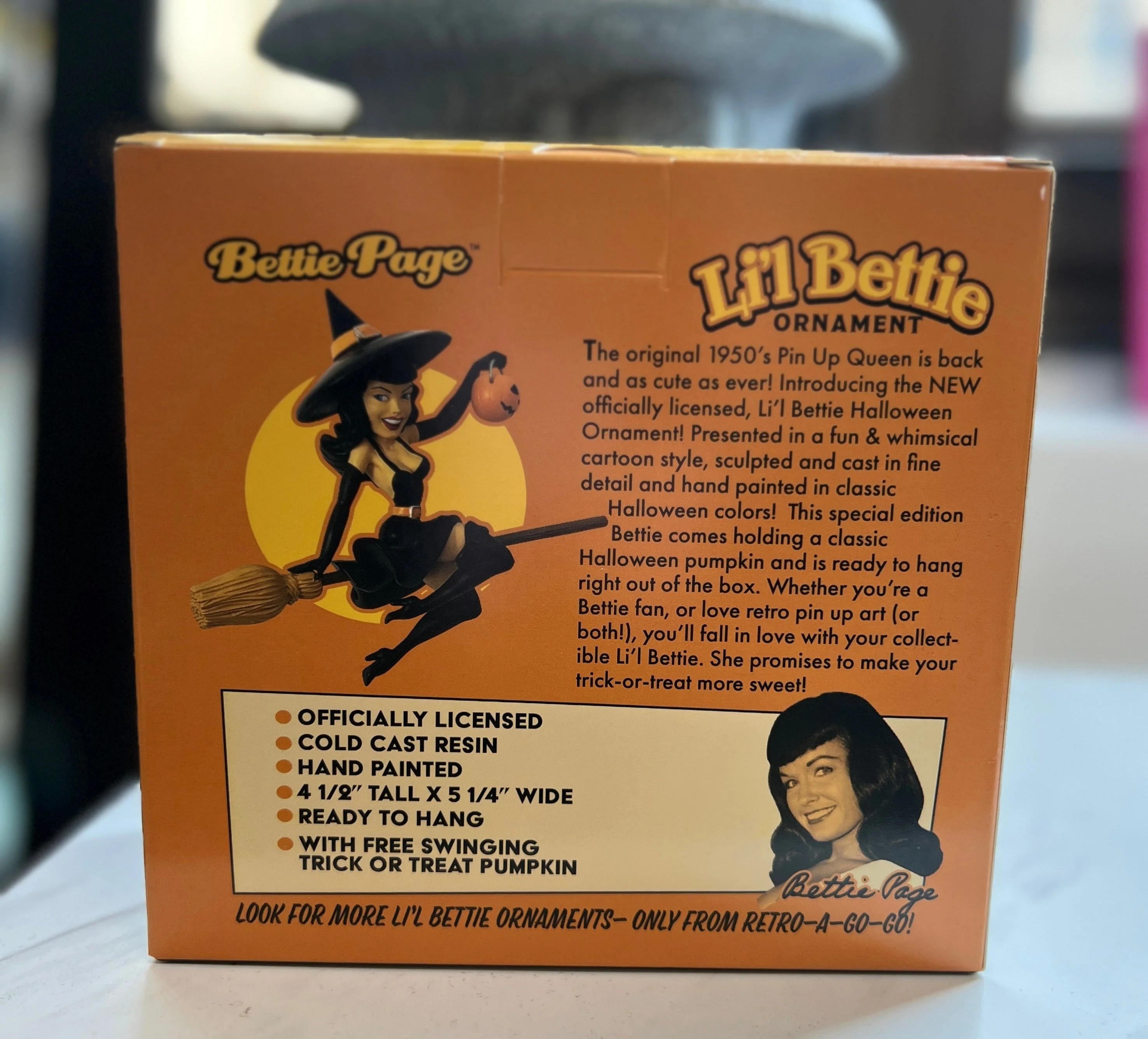 Bettie Page Witch Ornament - Midnight Ride by Retro a Go Go - Image 4
