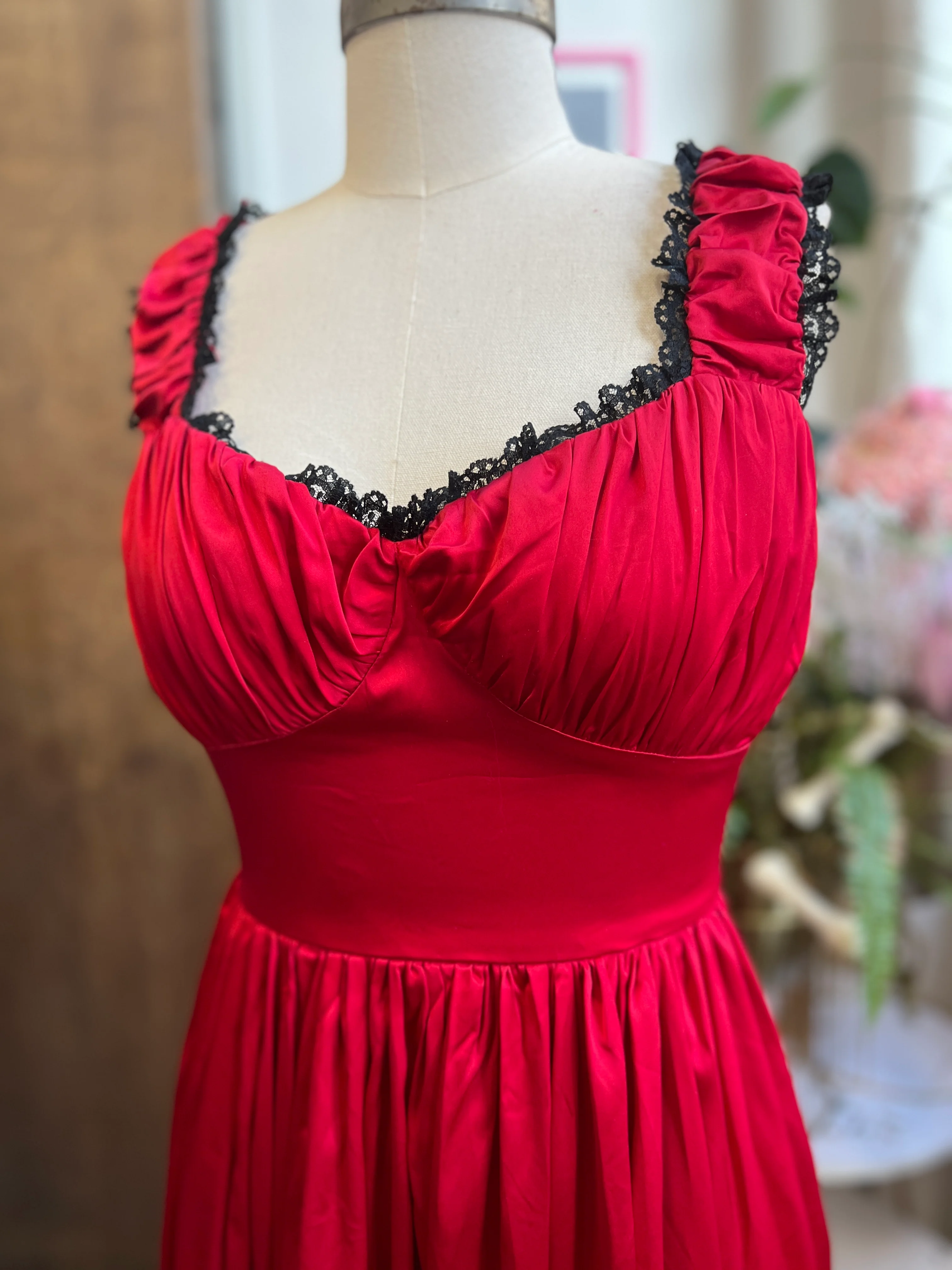 Cosette Maxi Dress in Crimson Red - Image 4