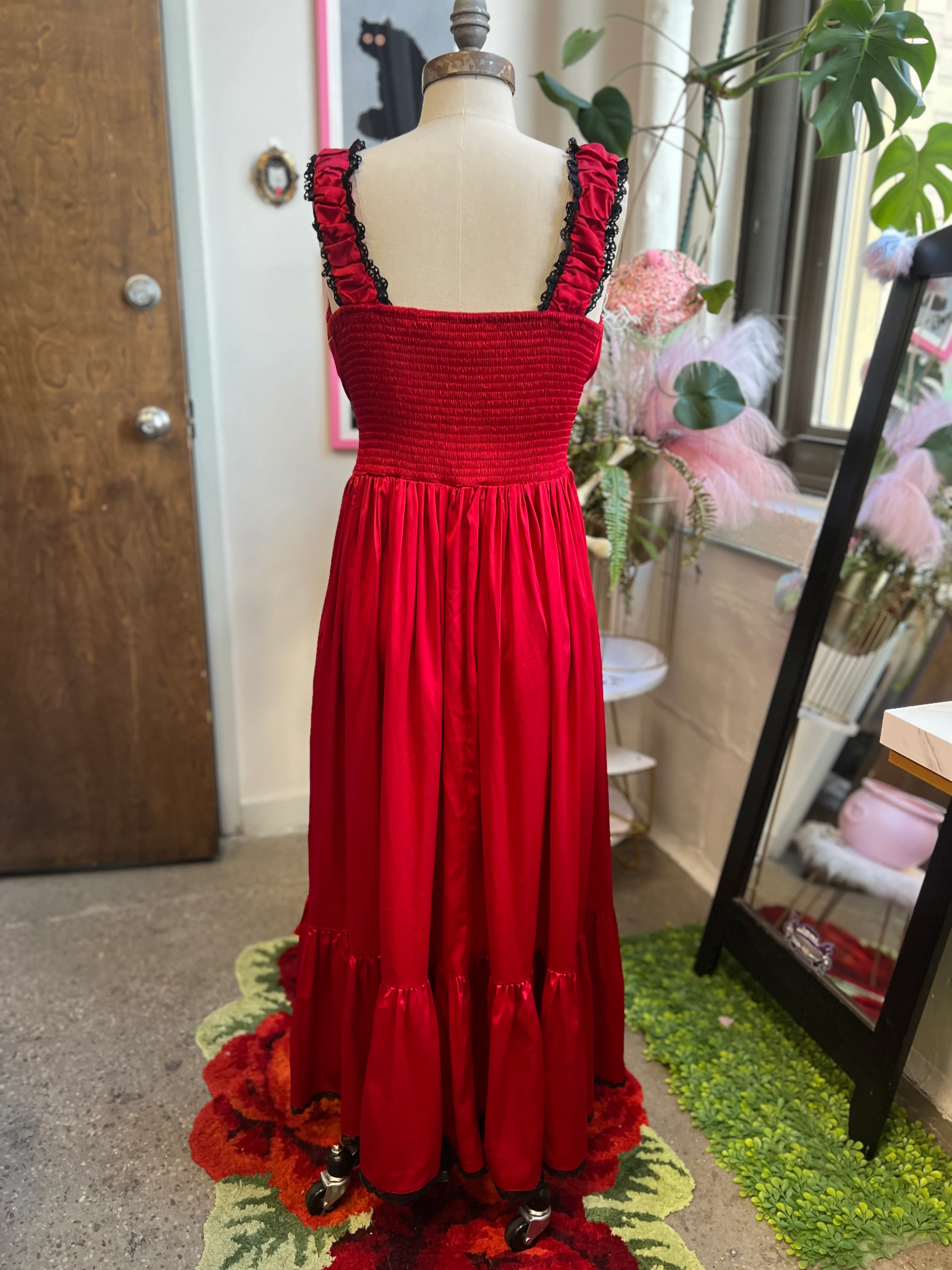Cosette Maxi Dress in Crimson Red - Image 6