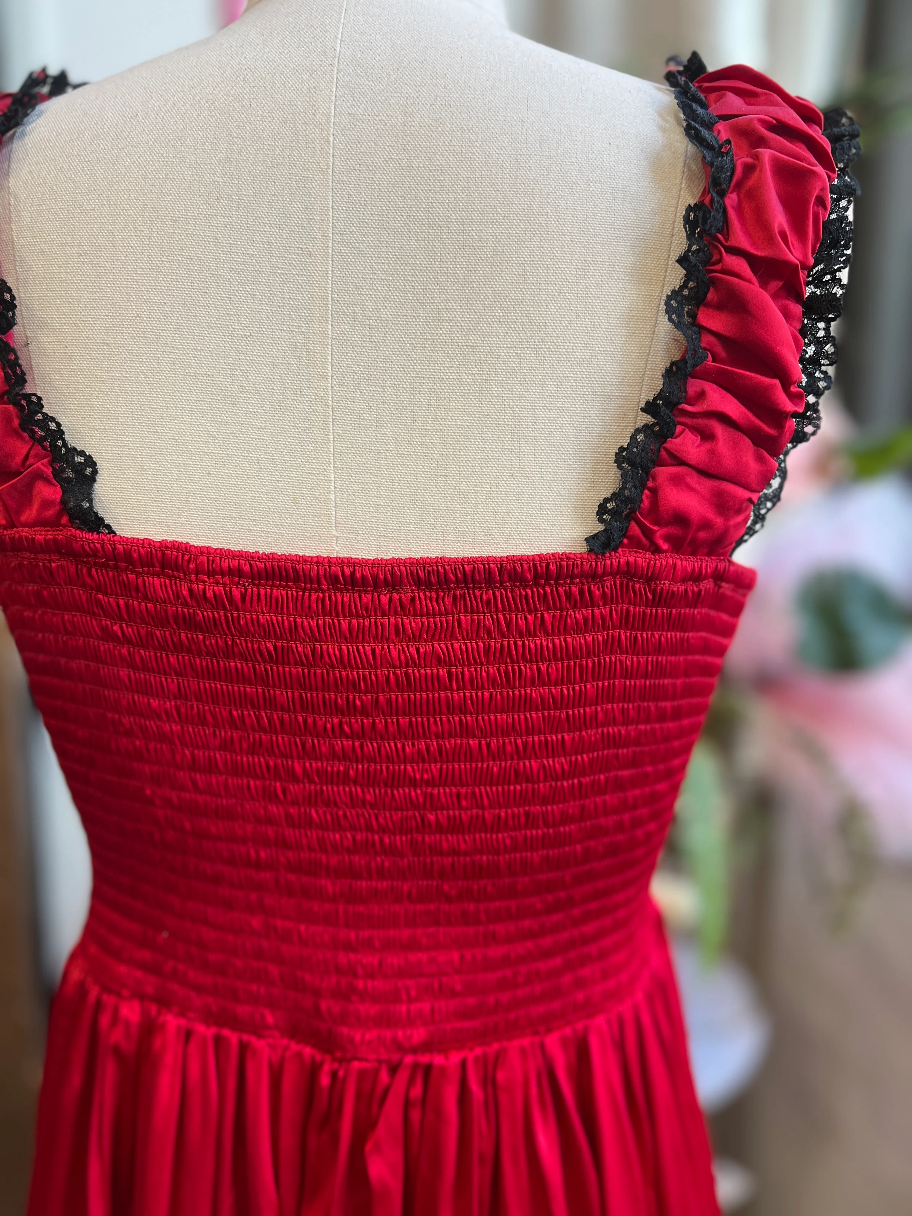 Cosette Maxi Dress in Crimson Red - Image 7