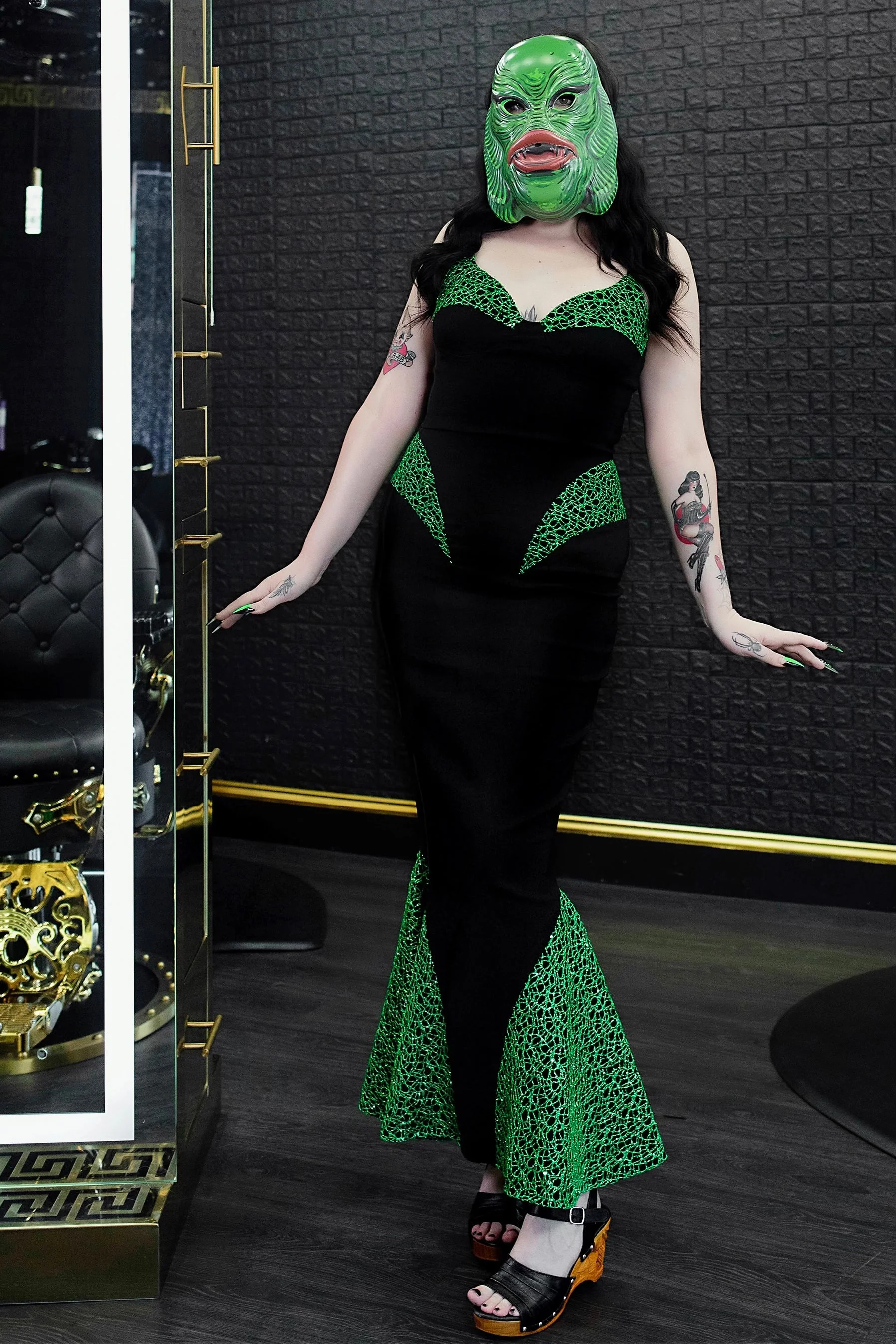 Weasel Wear Creature Sparkle Dress in Green - Image 6
