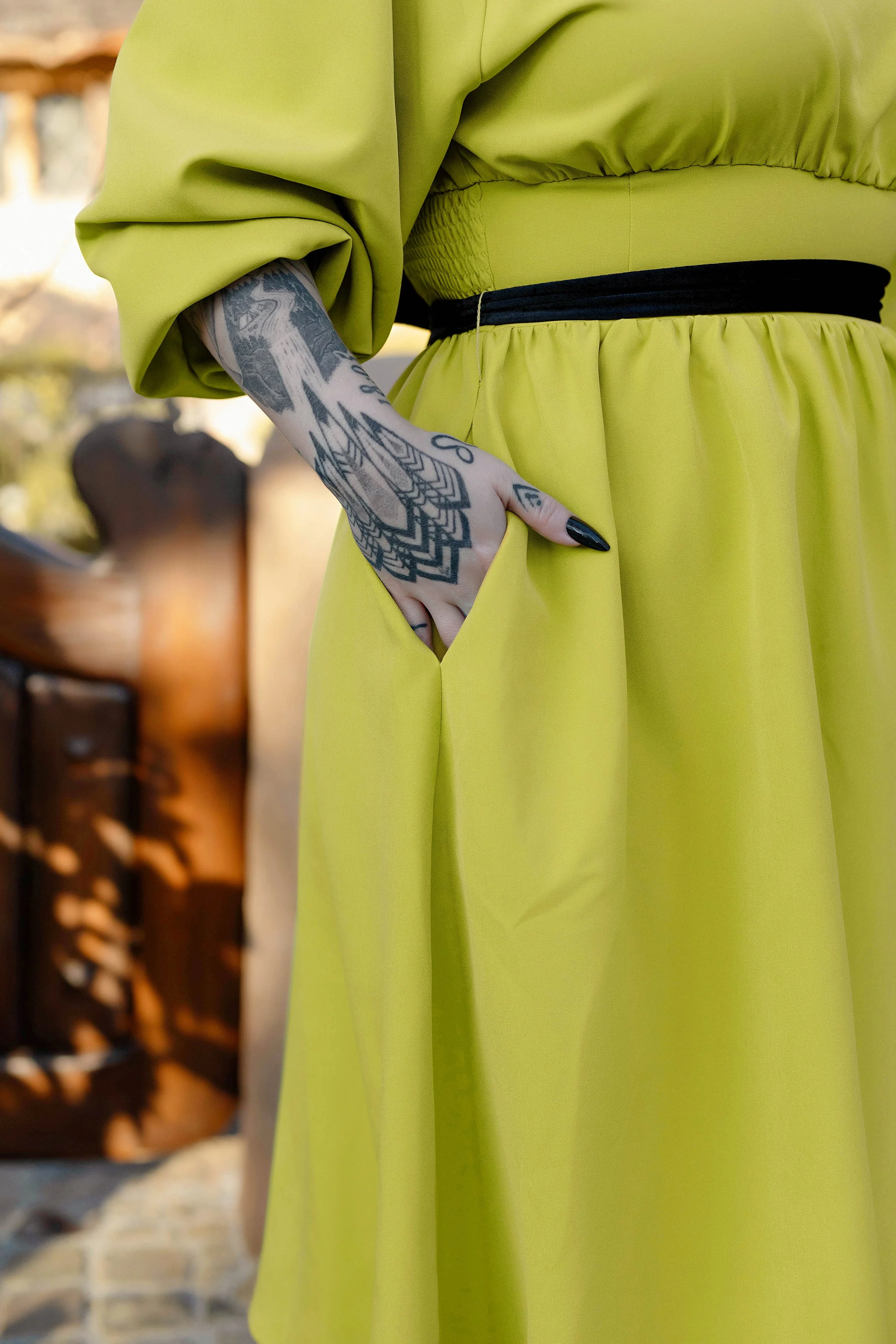 Eva Dress Chartreuse by The Oblong Box Shop - Image 6