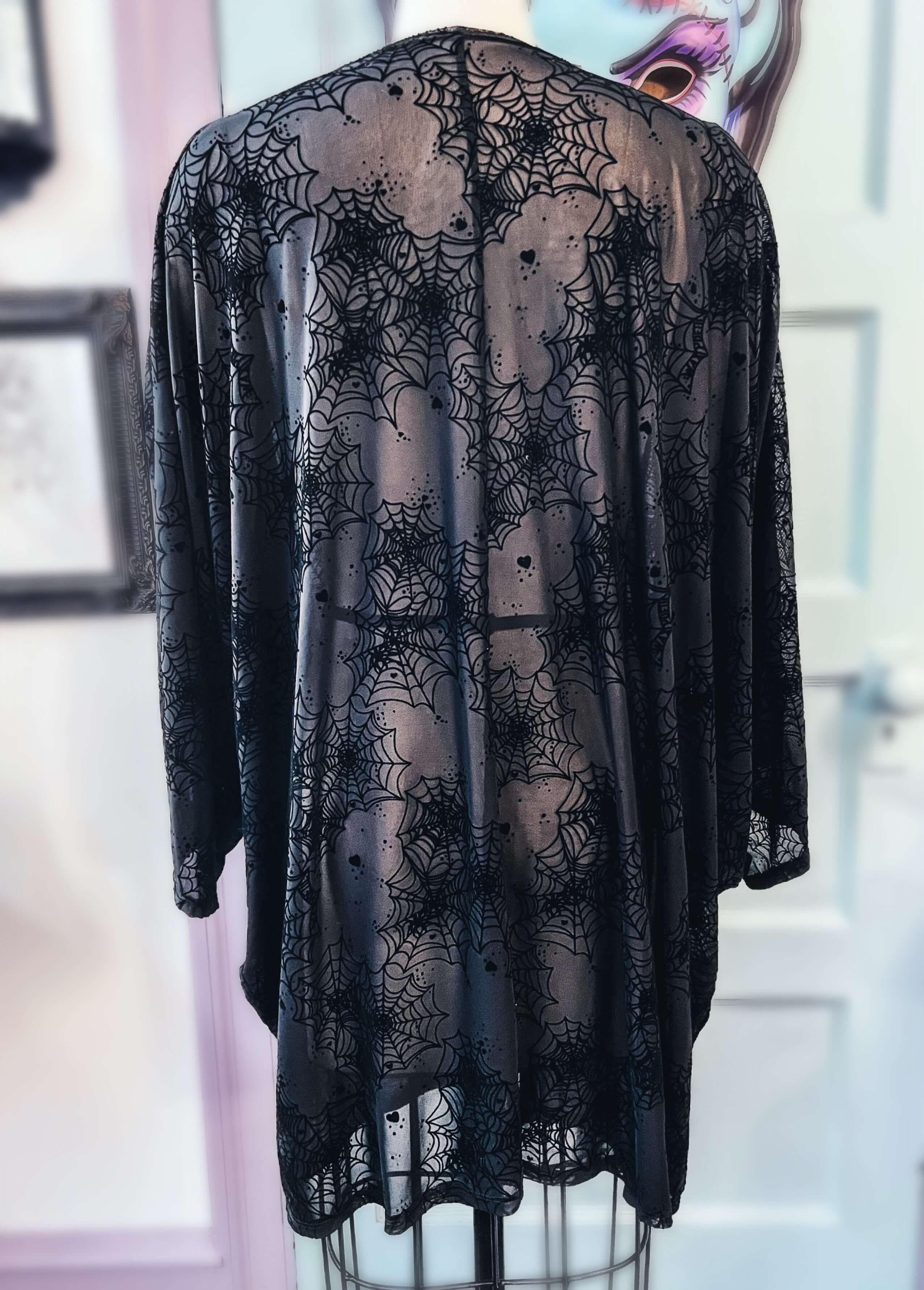 Flocked Mesh Spiderweb Duster - Image 3