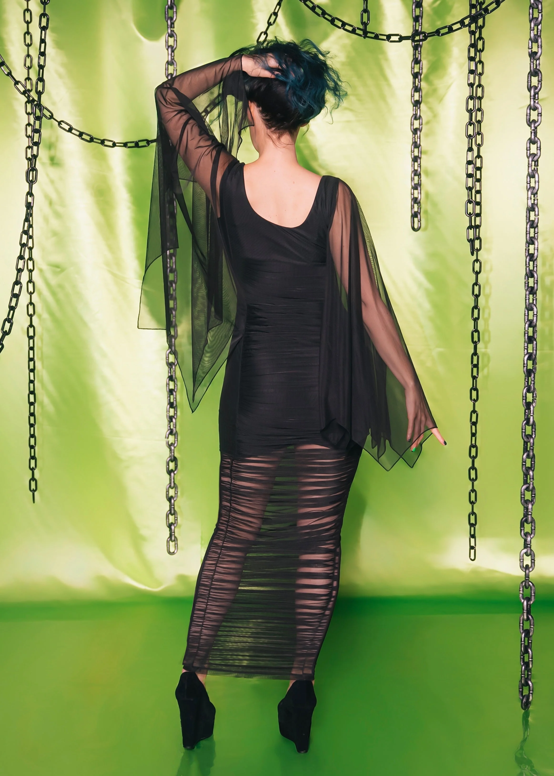Heather Ruched Cape Wiggle by Weasel Wear - Image 4