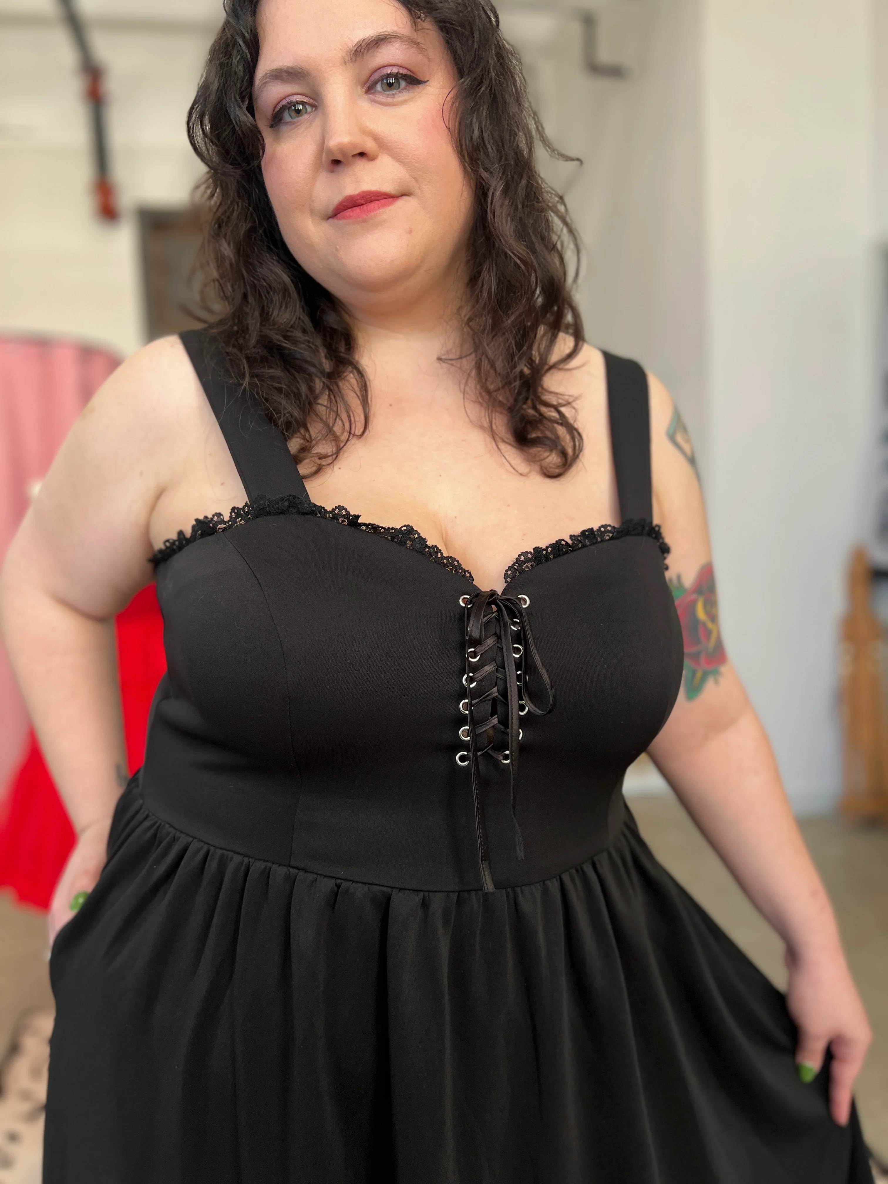 Heidi Swing Dress in Black - Image 2