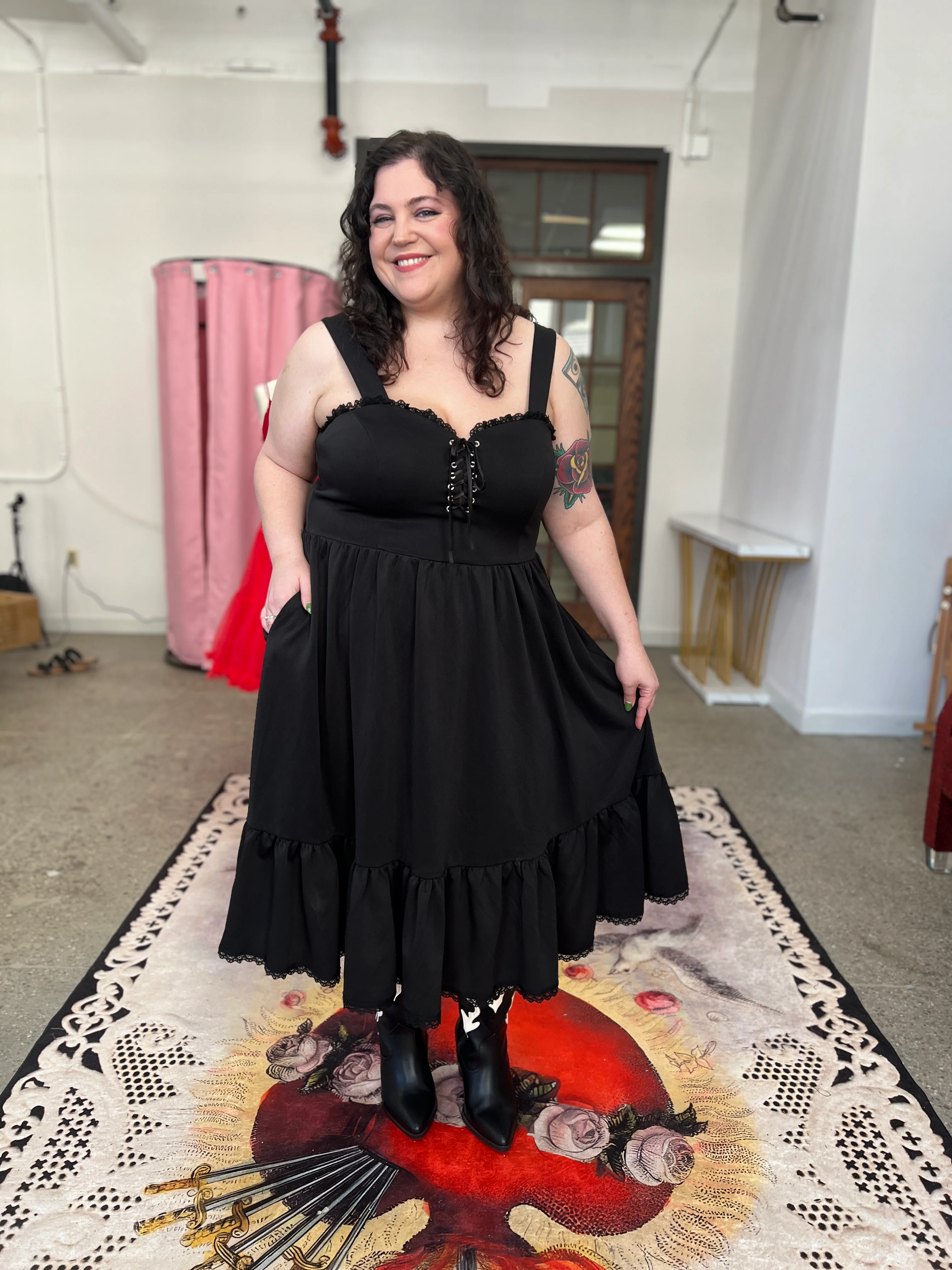 Heidi Swing Dress in Black - Image 3
