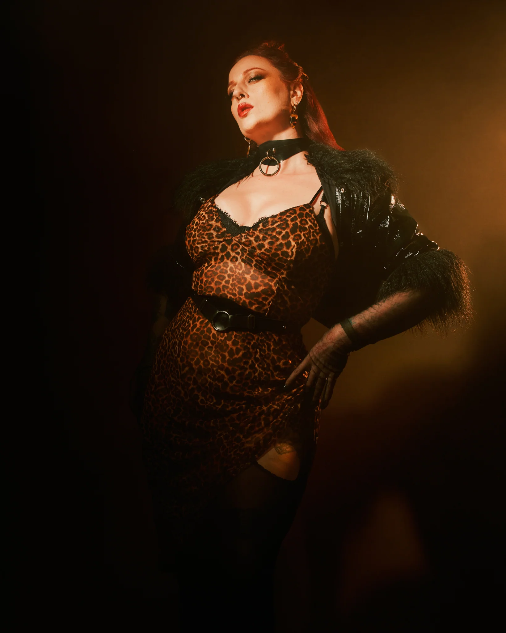 Lydia Midi Slip Dress in Leopard Mesh - Image 6