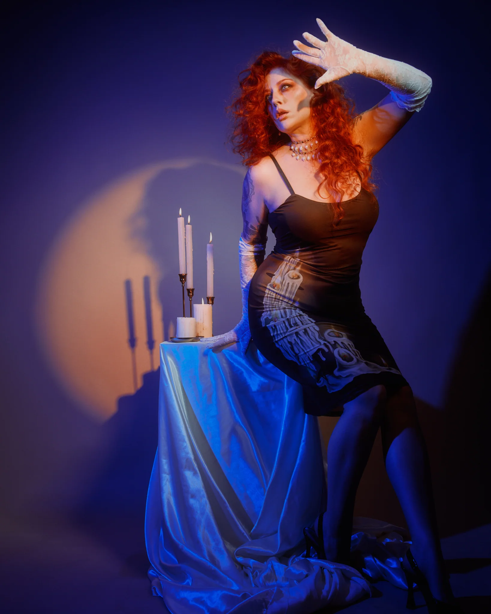 Melting Candles Mesh Wiggle Dress - Image 4