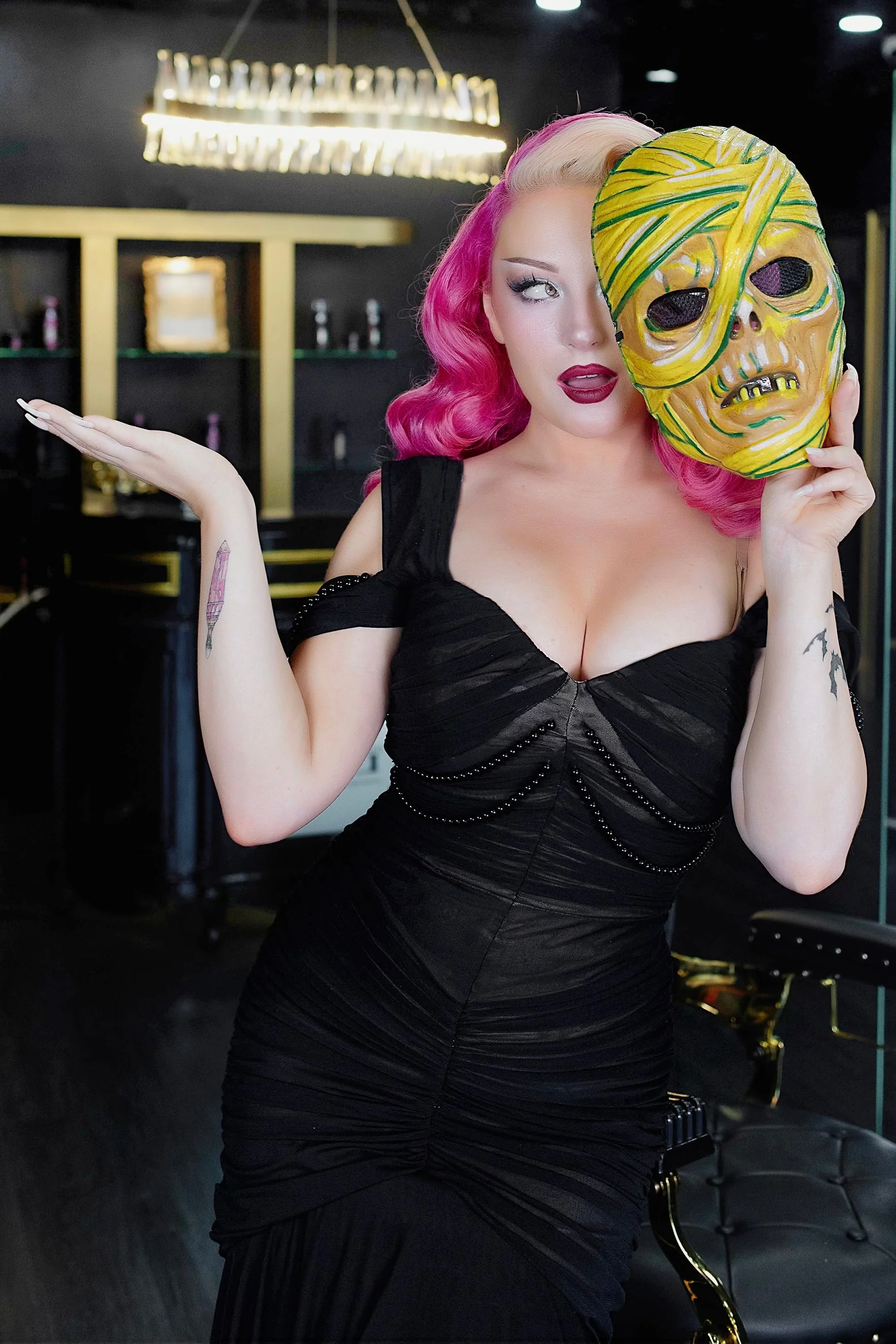 Mummy Ruched Illusion Dress by Weasel Wear - Image 3