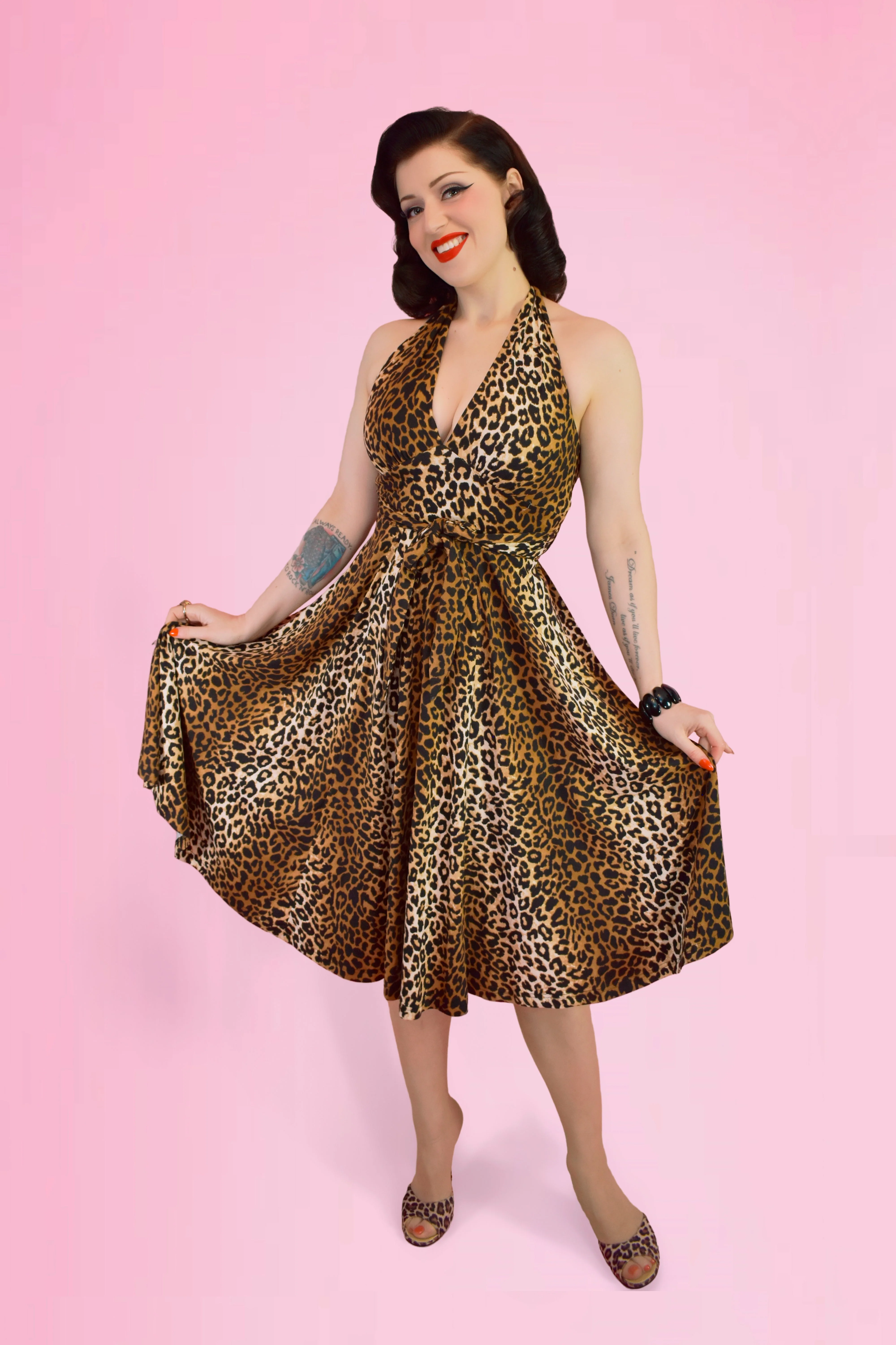 Orleans Swing Dress in Leopard by Elle Rebel