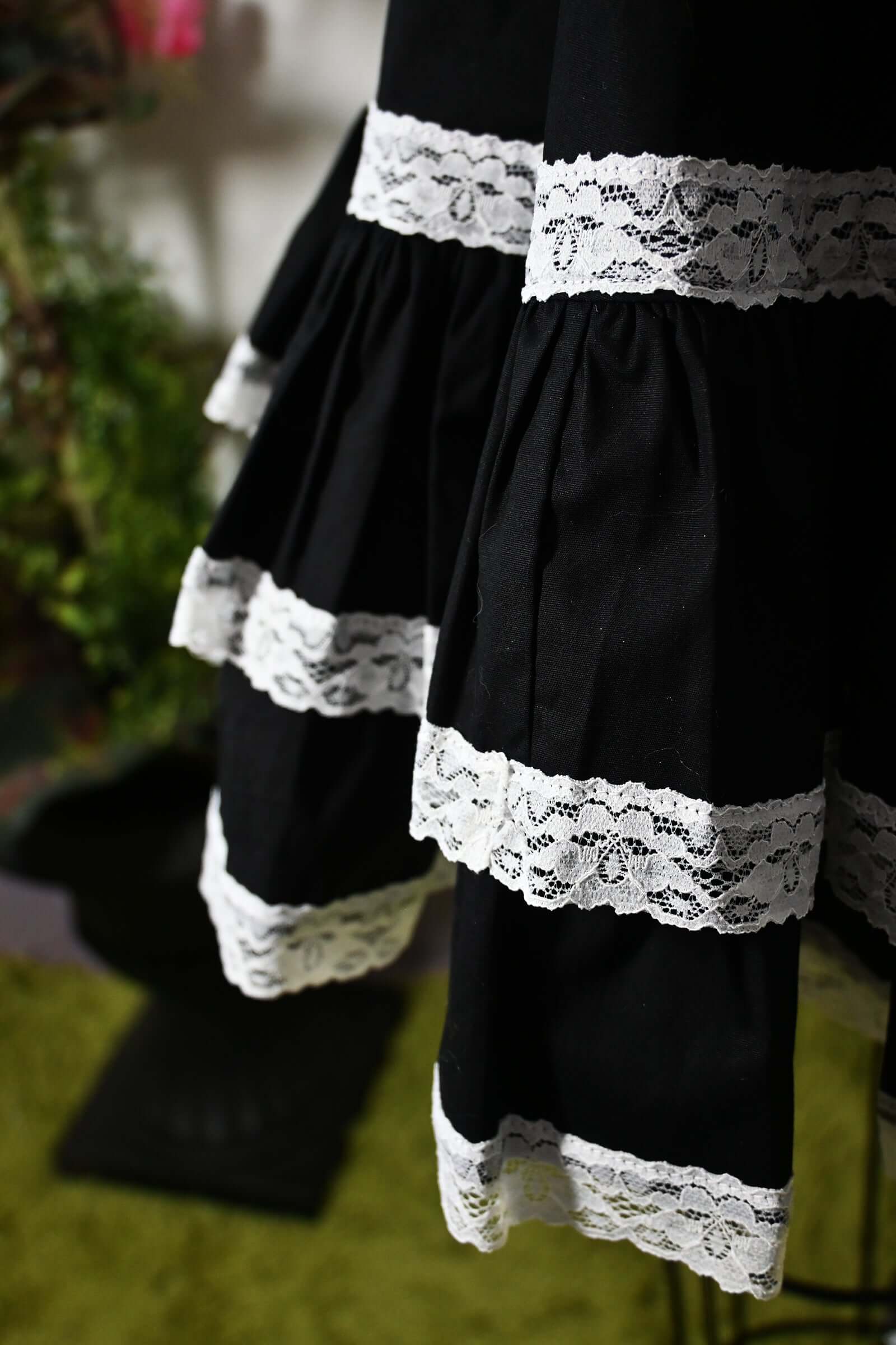 Adelaide Mini Swing dress in Black w/White Lace - Image 5