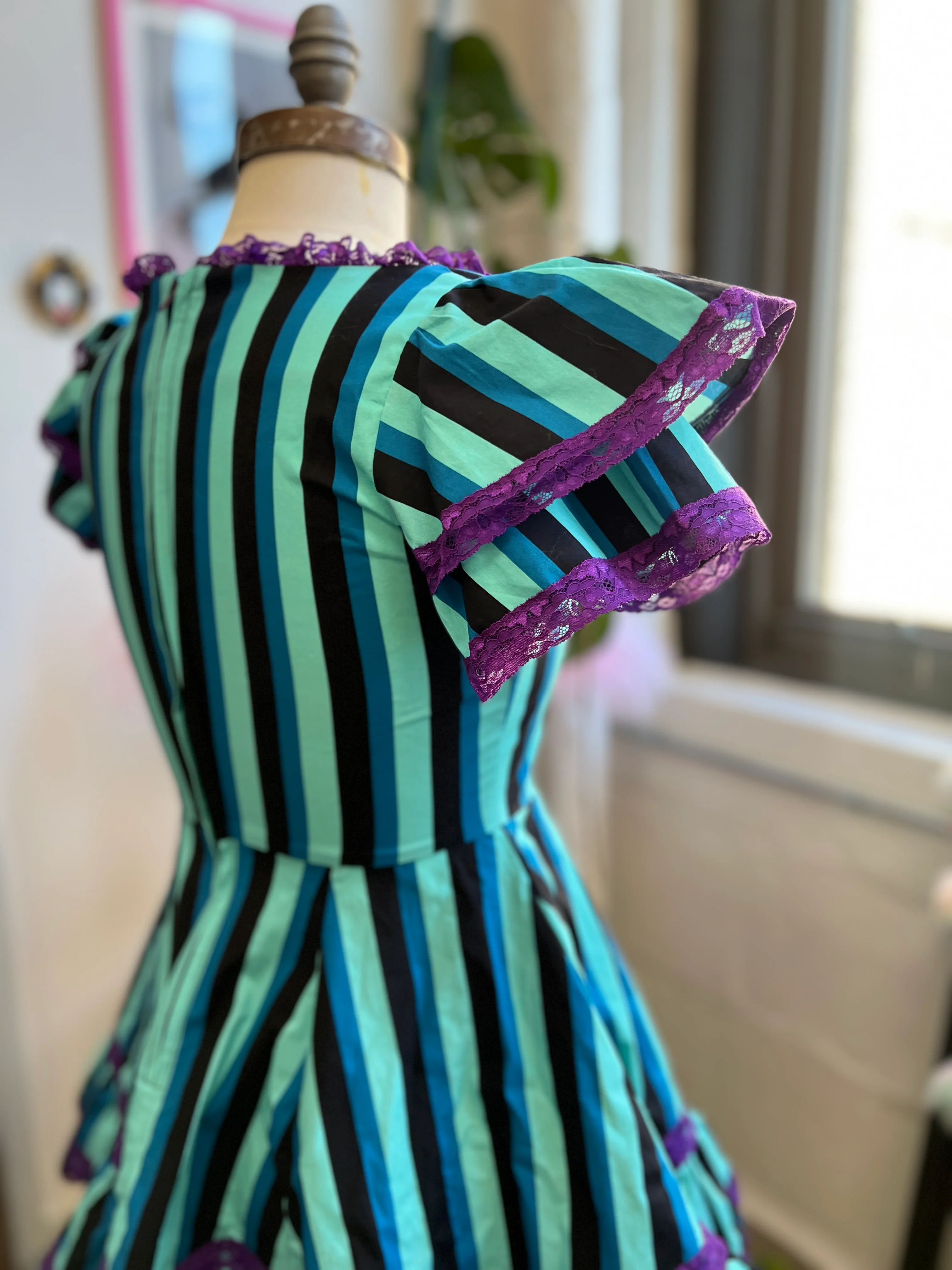 Adelaide Mini Swing Dress in Haunted Stripe - Image 6