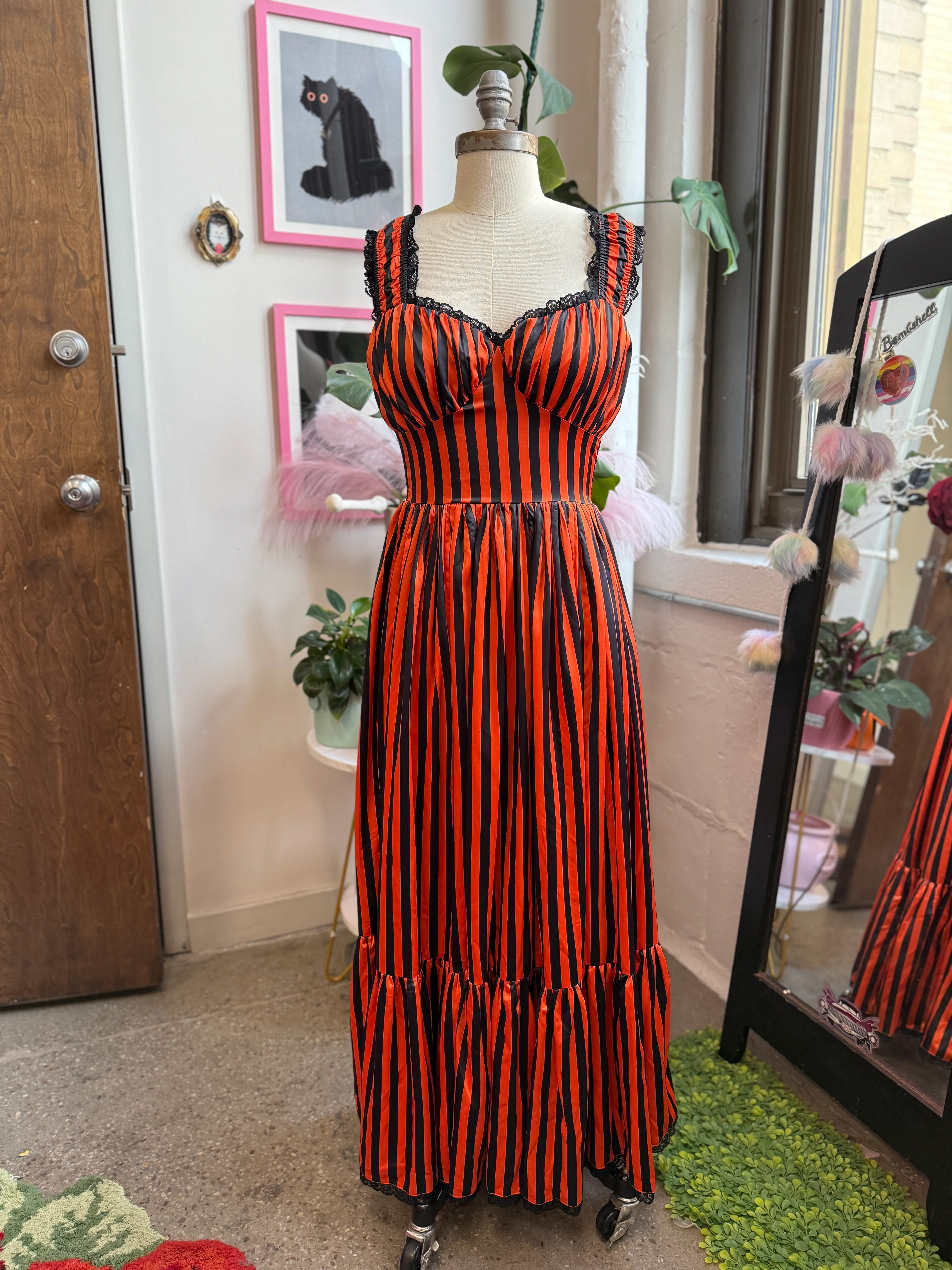 Cosette Maxi Dress in Halloween Stripe - Image 3