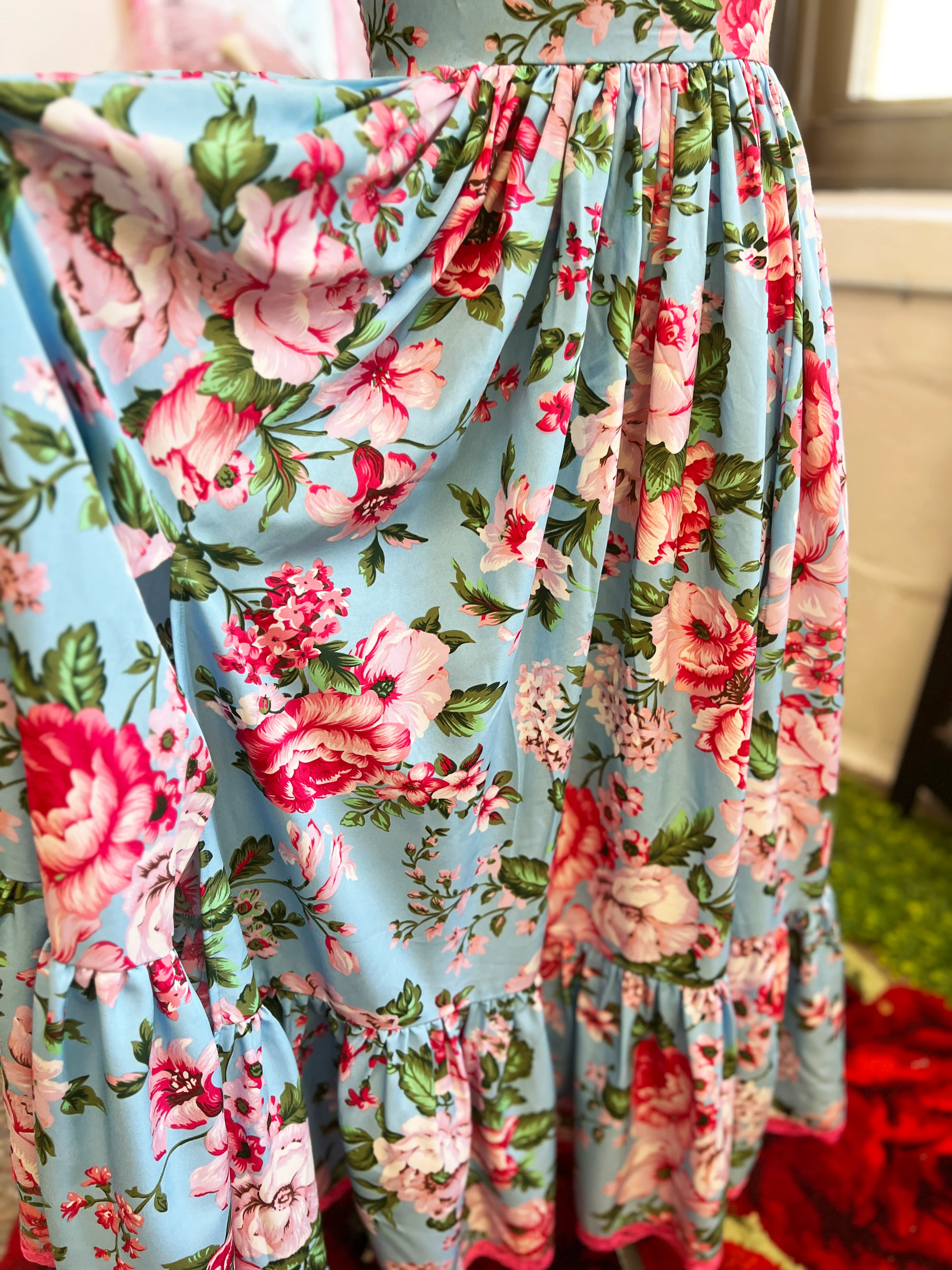 Cosette Maxi Dress in Pink Rose Print - Image 5