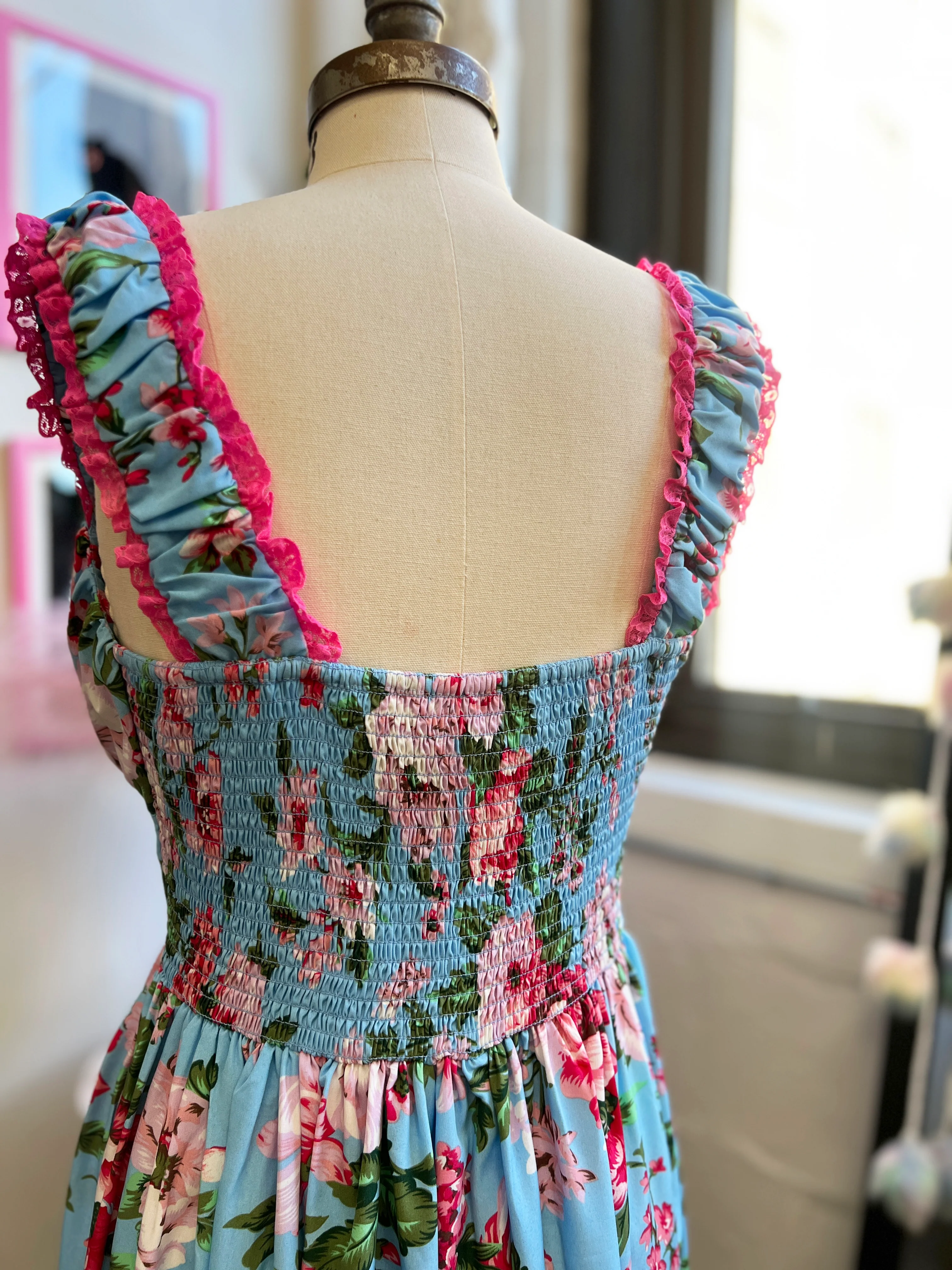 Cosette Maxi Dress in Pink Rose Print - Image 6