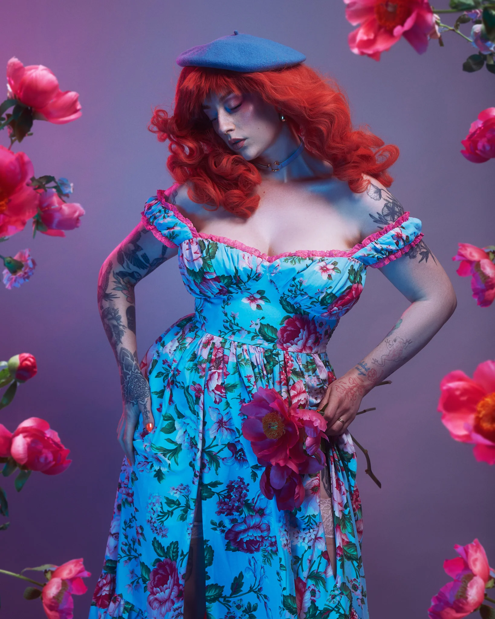 Cosette Maxi Dress in Pink Rose Print - Image 8