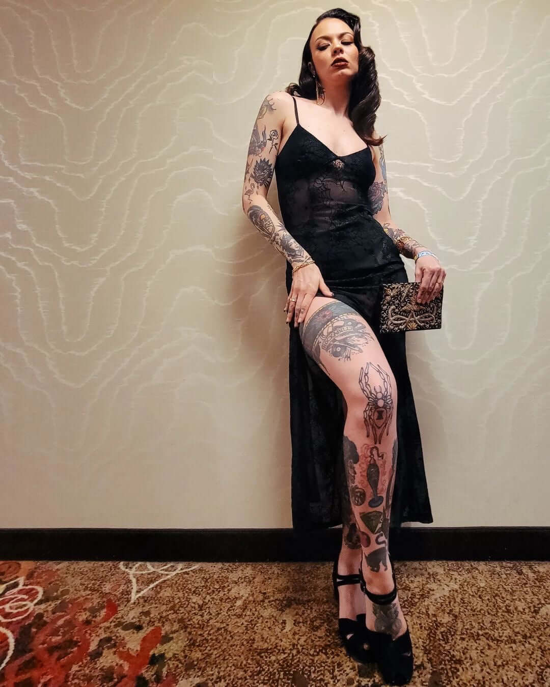 Lily Slip Dress in Flocked Spiderwebs - Image 4