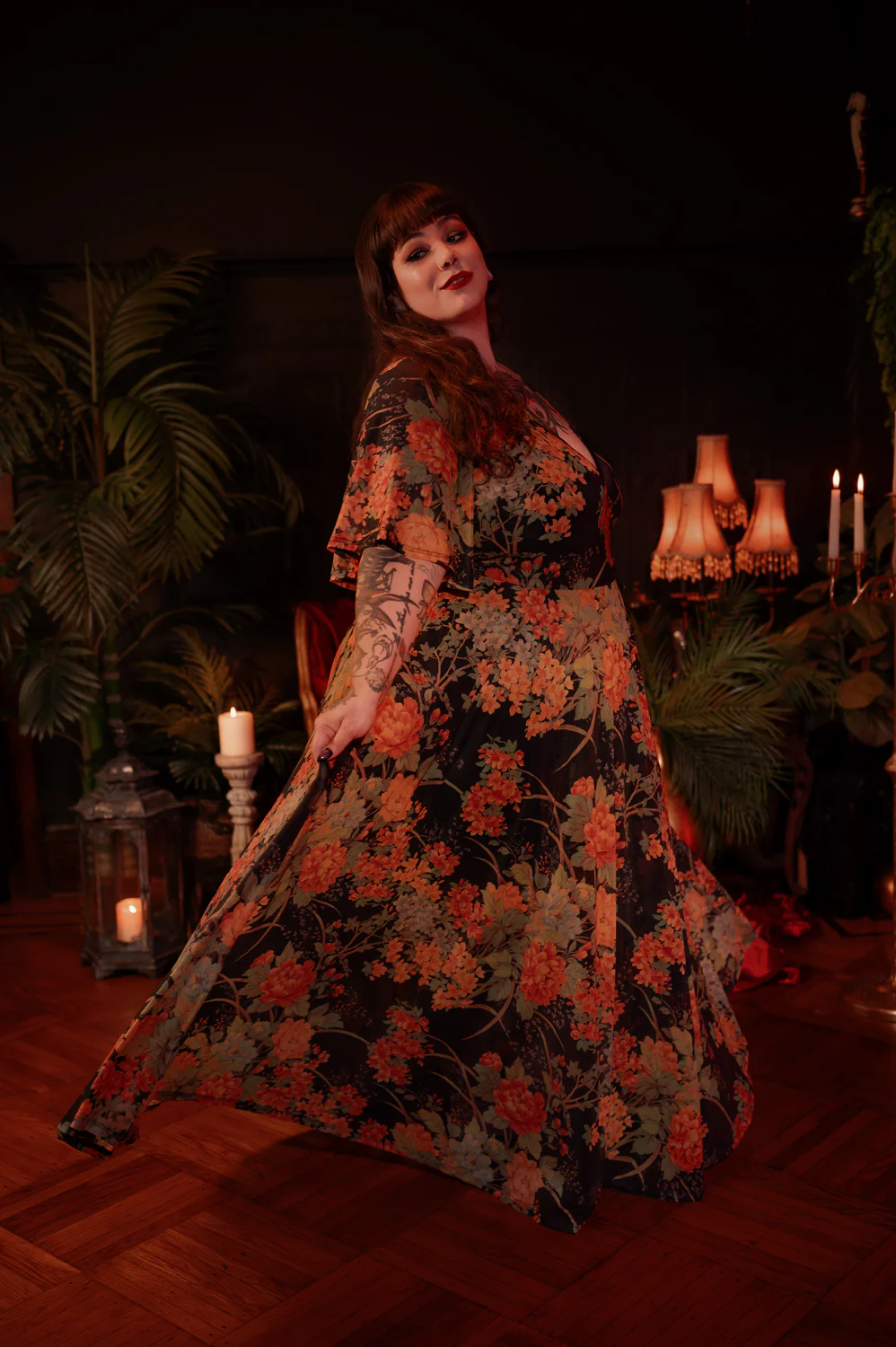 Lydia Wrap Dress in Golden Hour Floral - Image 3