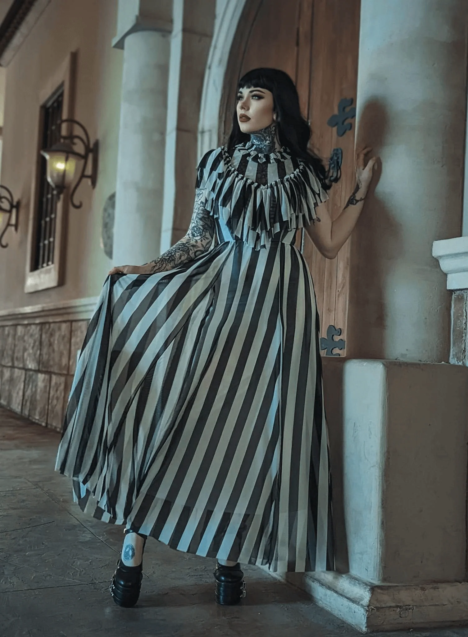 *PRE ORDER* Mina Dress in Striped Mesh - Image 3