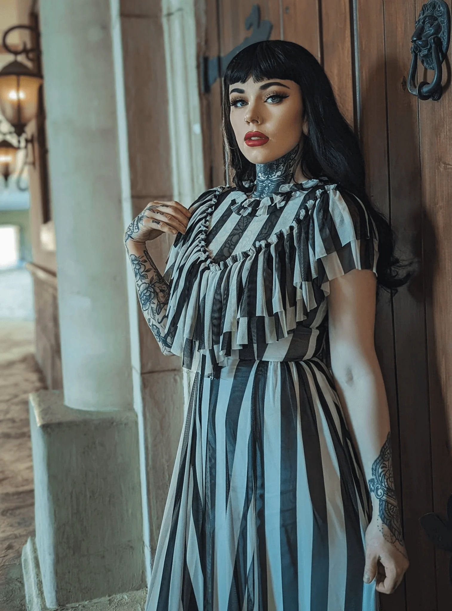 *PRE ORDER* Mina Dress in Striped Mesh - Image 4