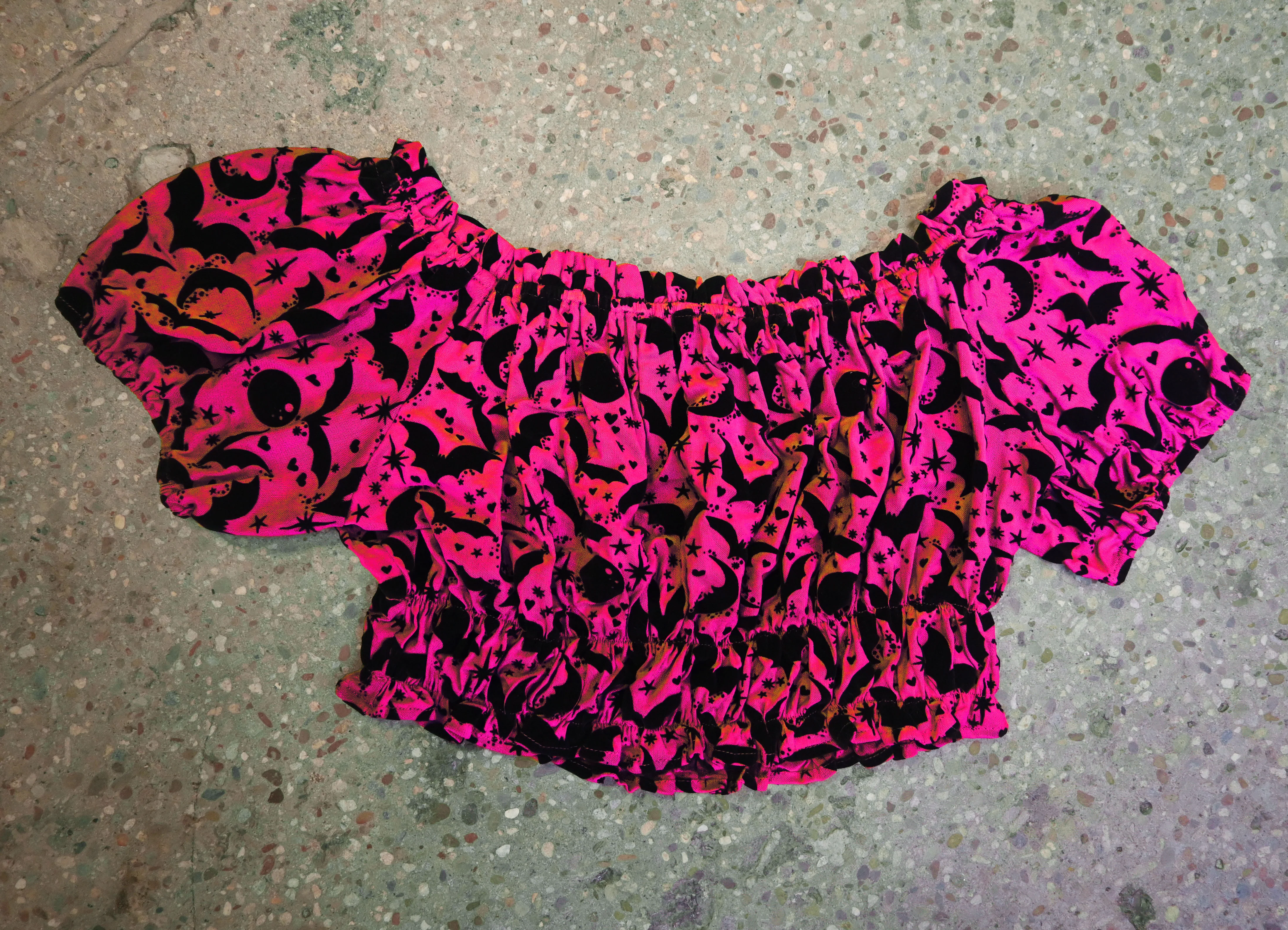 *PRE ORDER* QUEEN OF HALLOWEEN CROPPED MESH CUTIE PIE TOP - Image 6
