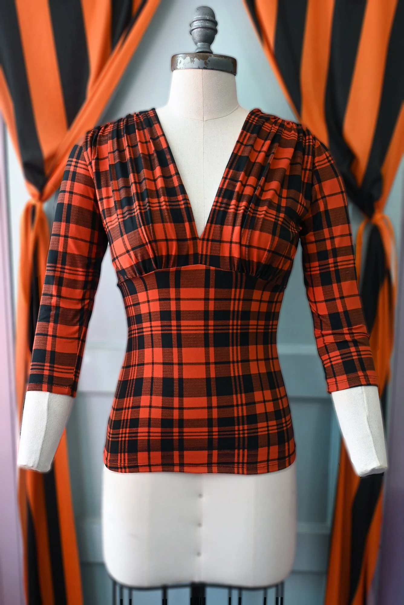 Raquel top in Pumpkin Plaid - Image 3