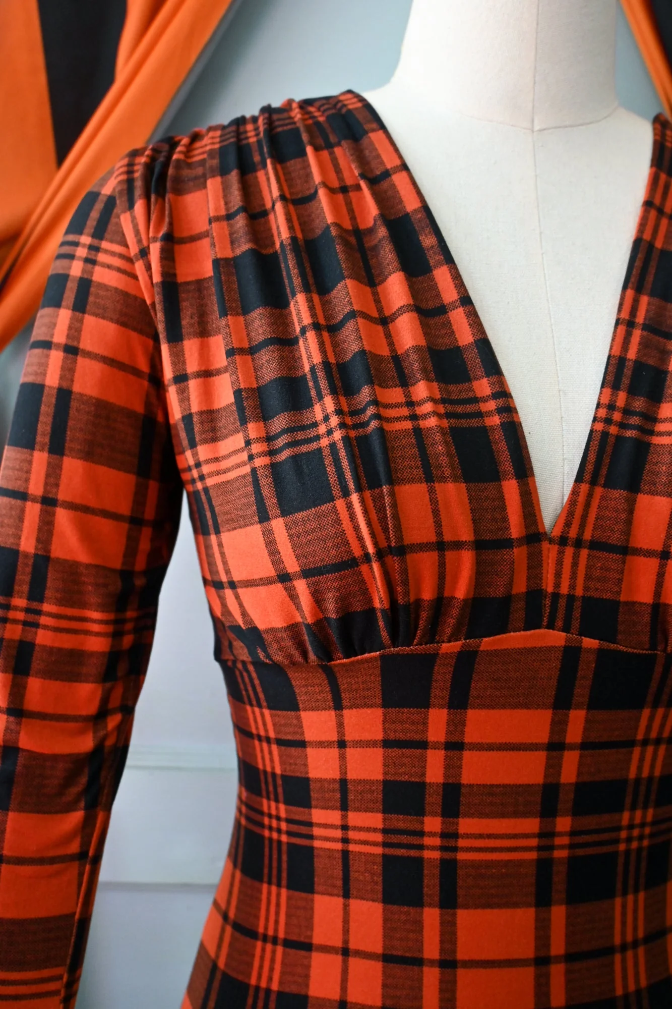Raquel top in Pumpkin Plaid - Image 4