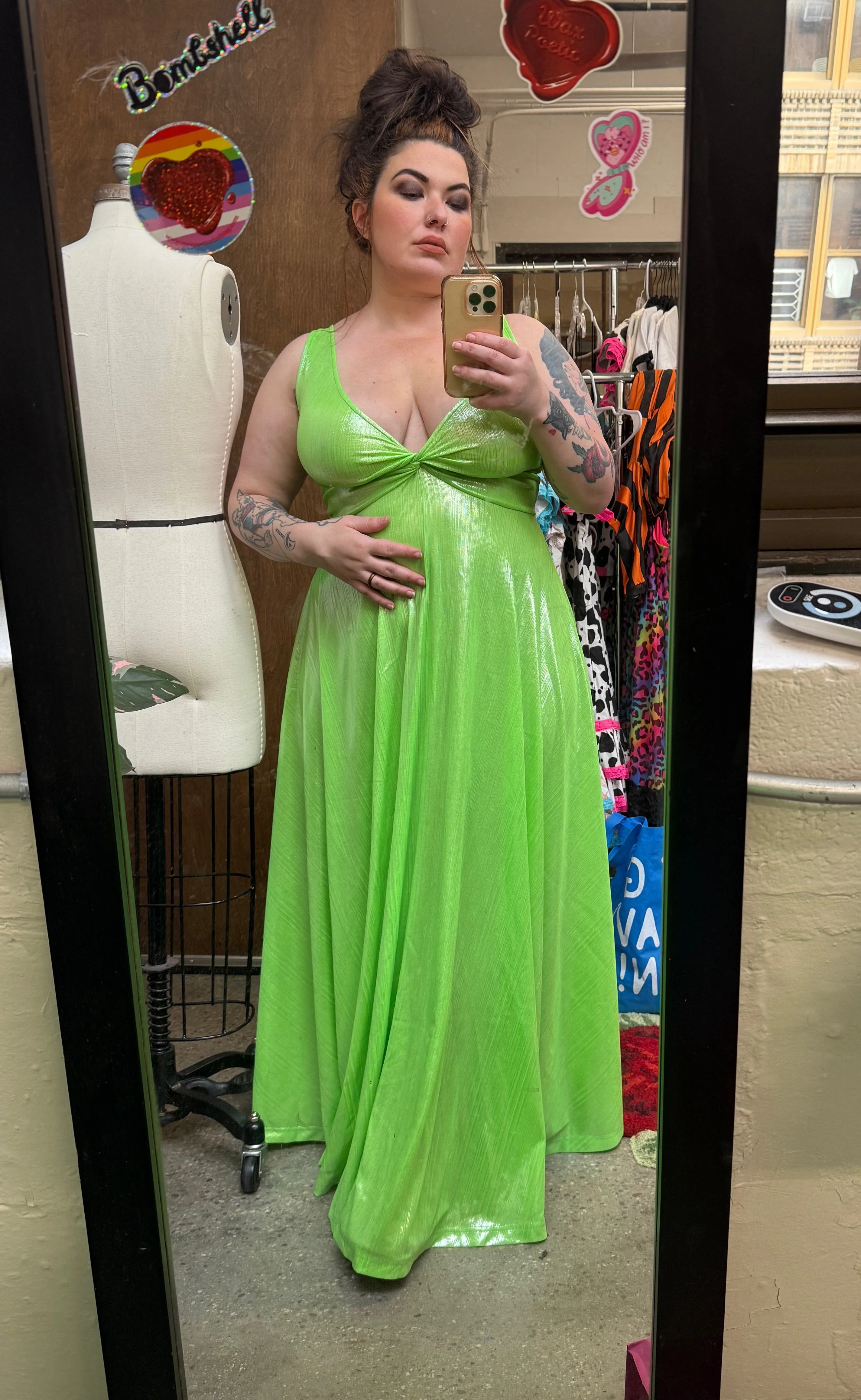 Siren Dress in Slime Queen Green - Image 2