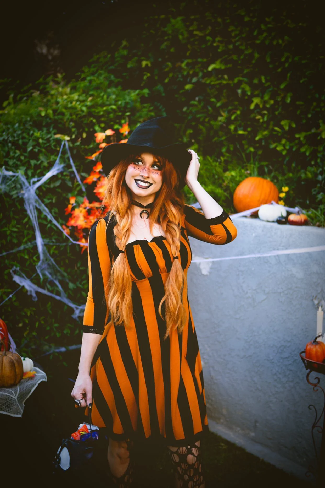 Wednesday Dress in Pumpkin Spice Stripe - Image 3