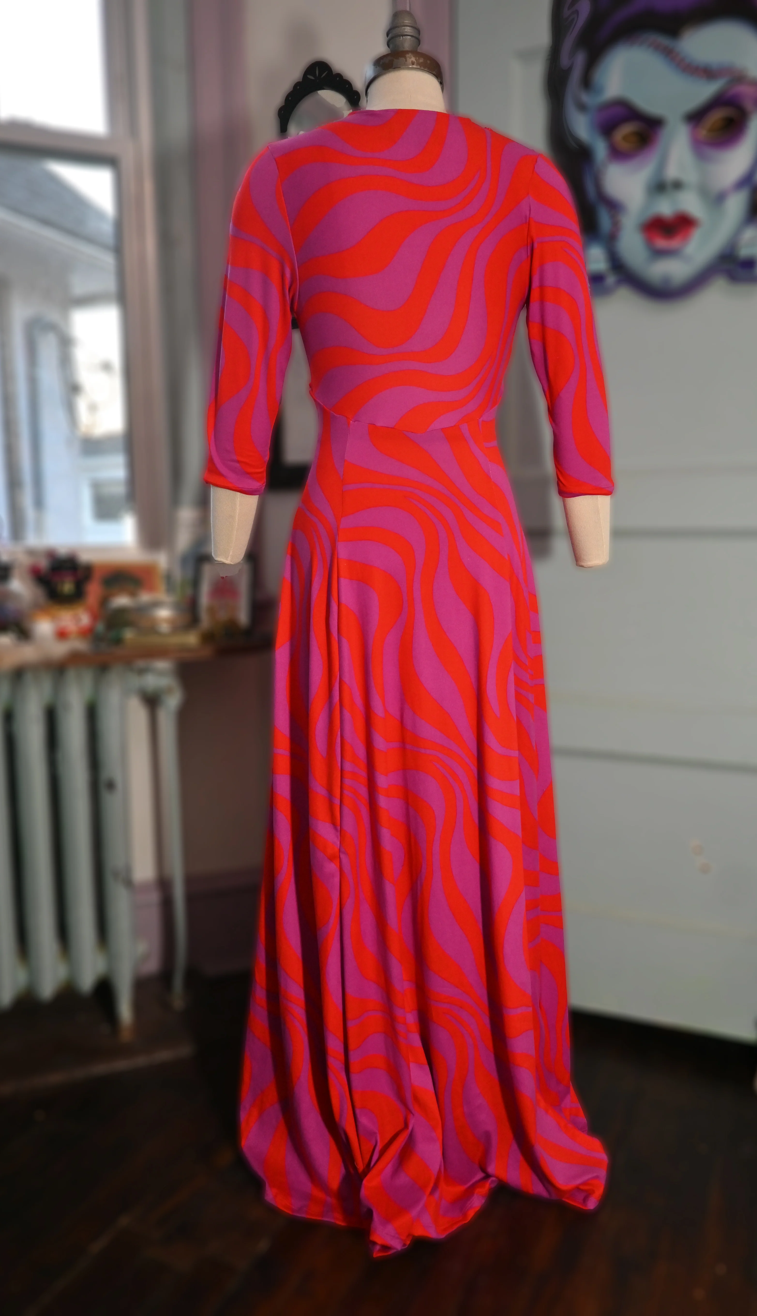 Raquel 3/4 Sleeve Paint Swirl  Maxi dress - Image 5