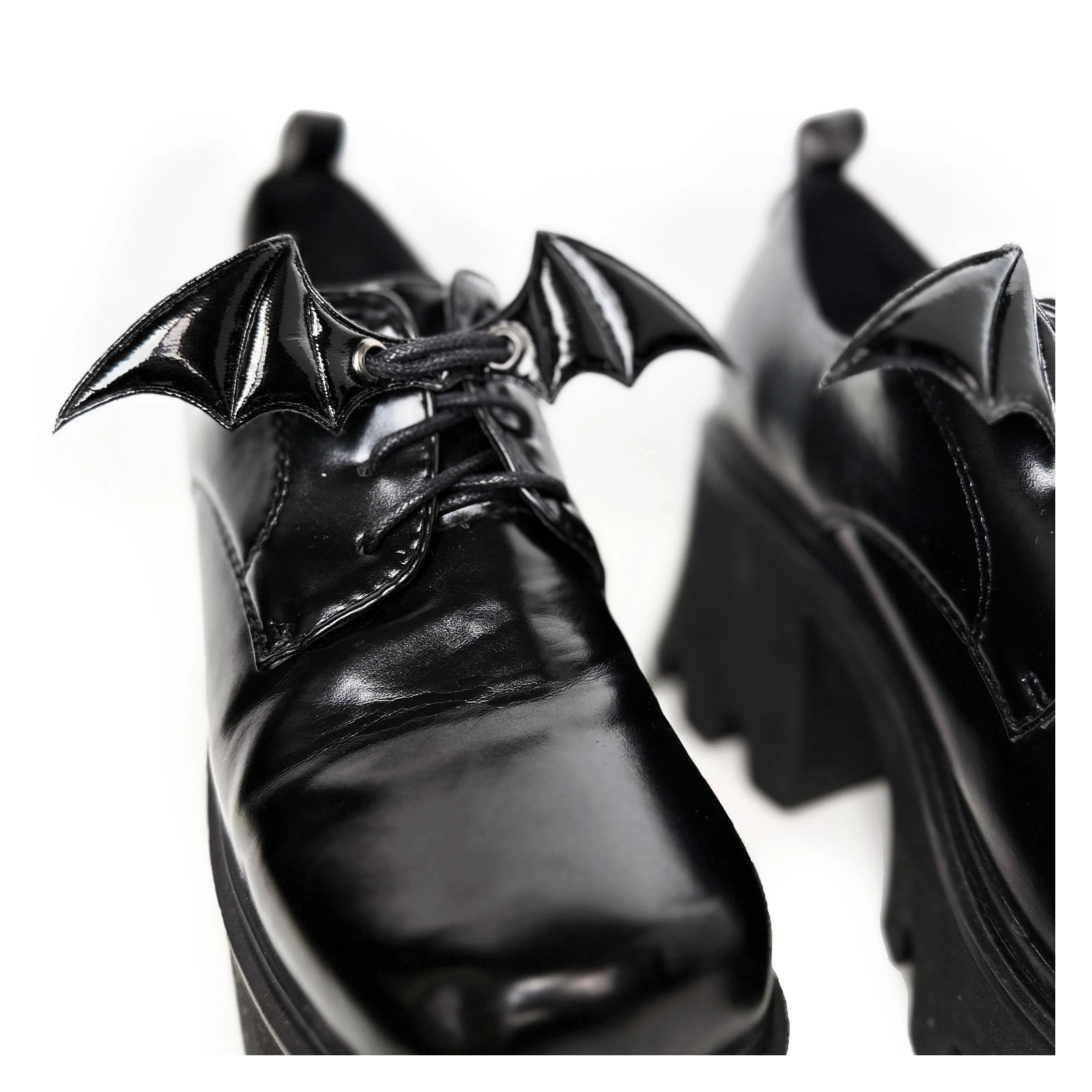 Skate & Shoe Bat Wing Lace Charms: Black by Espi Lane - Image 2