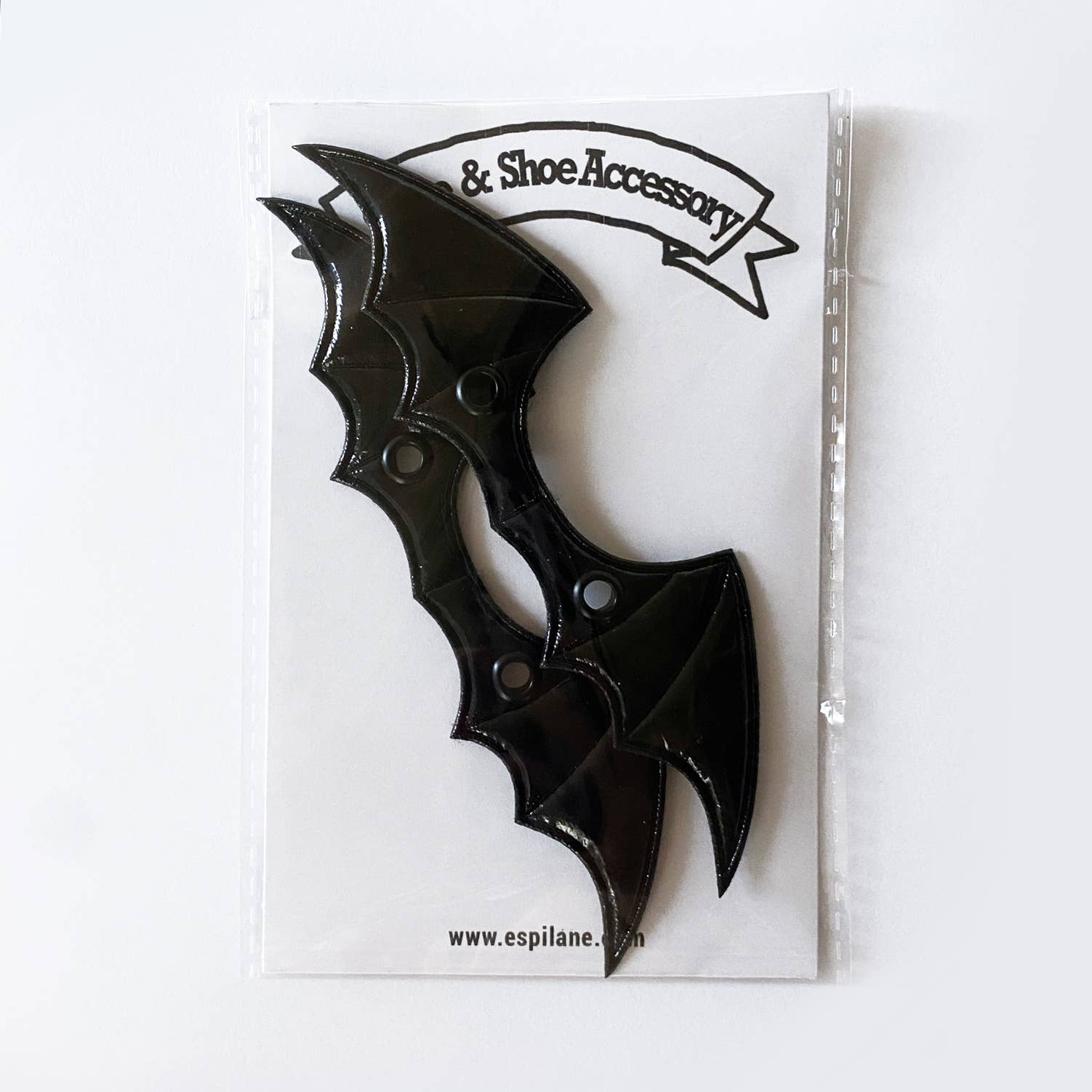 Skate & Shoe Bat Wing Lace Charms: Black by Espi Lane - Image 4