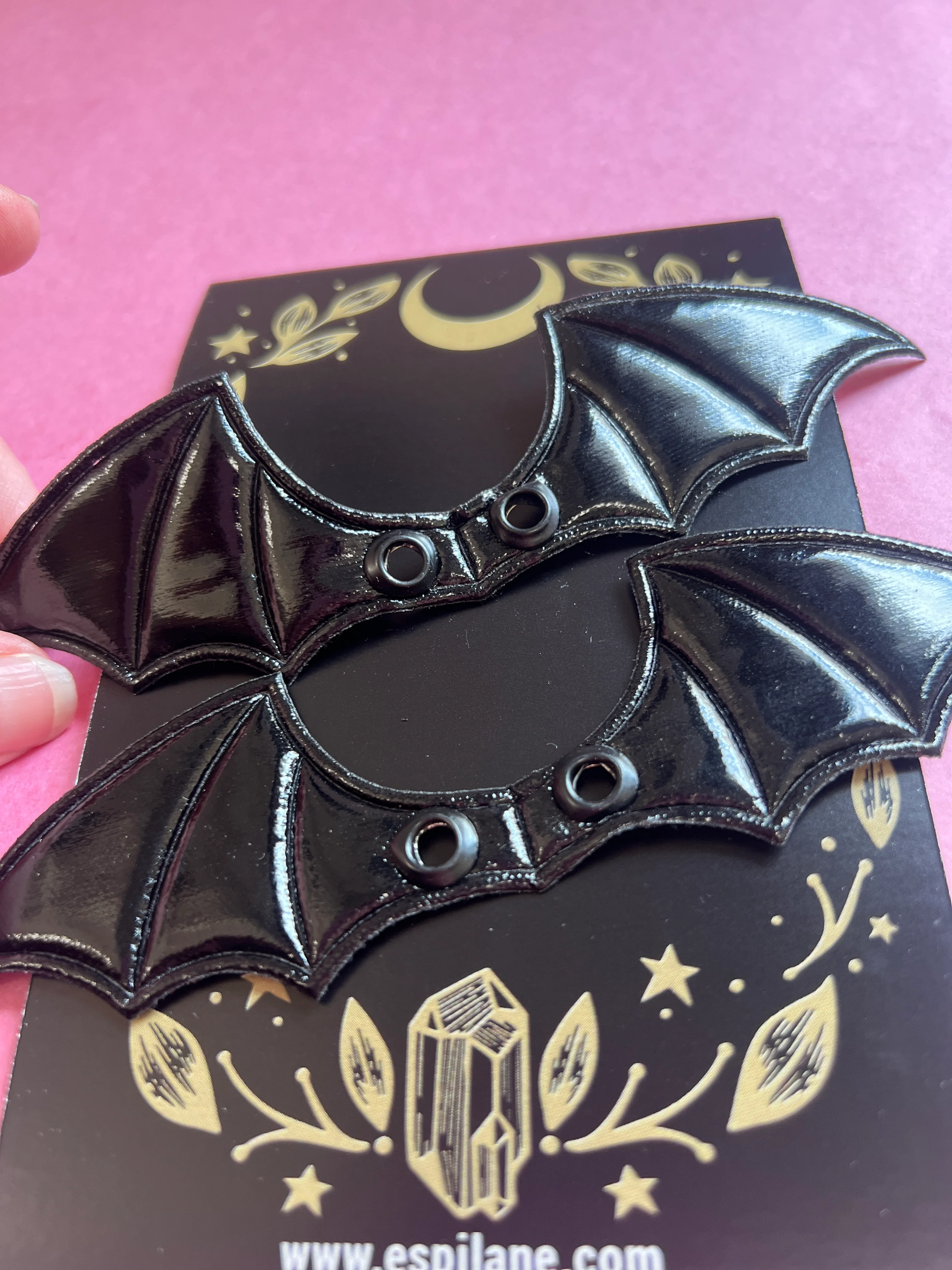 Skate & Shoe Bat Wing Lace Charms: Black by Espi Lane - Image 5