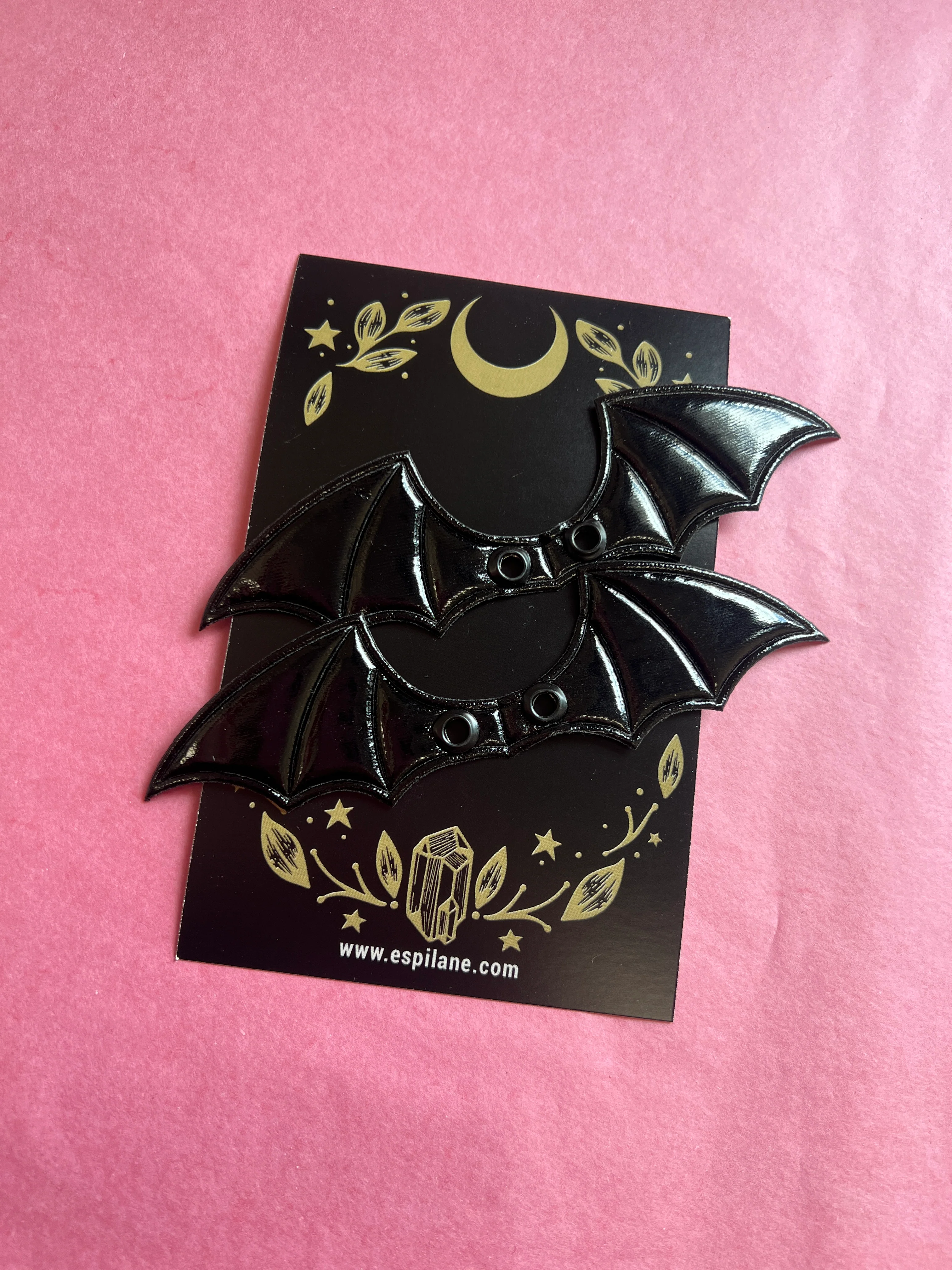Skate & Shoe Bat Wing Lace Charms: Black by Espi Lane - Image 6