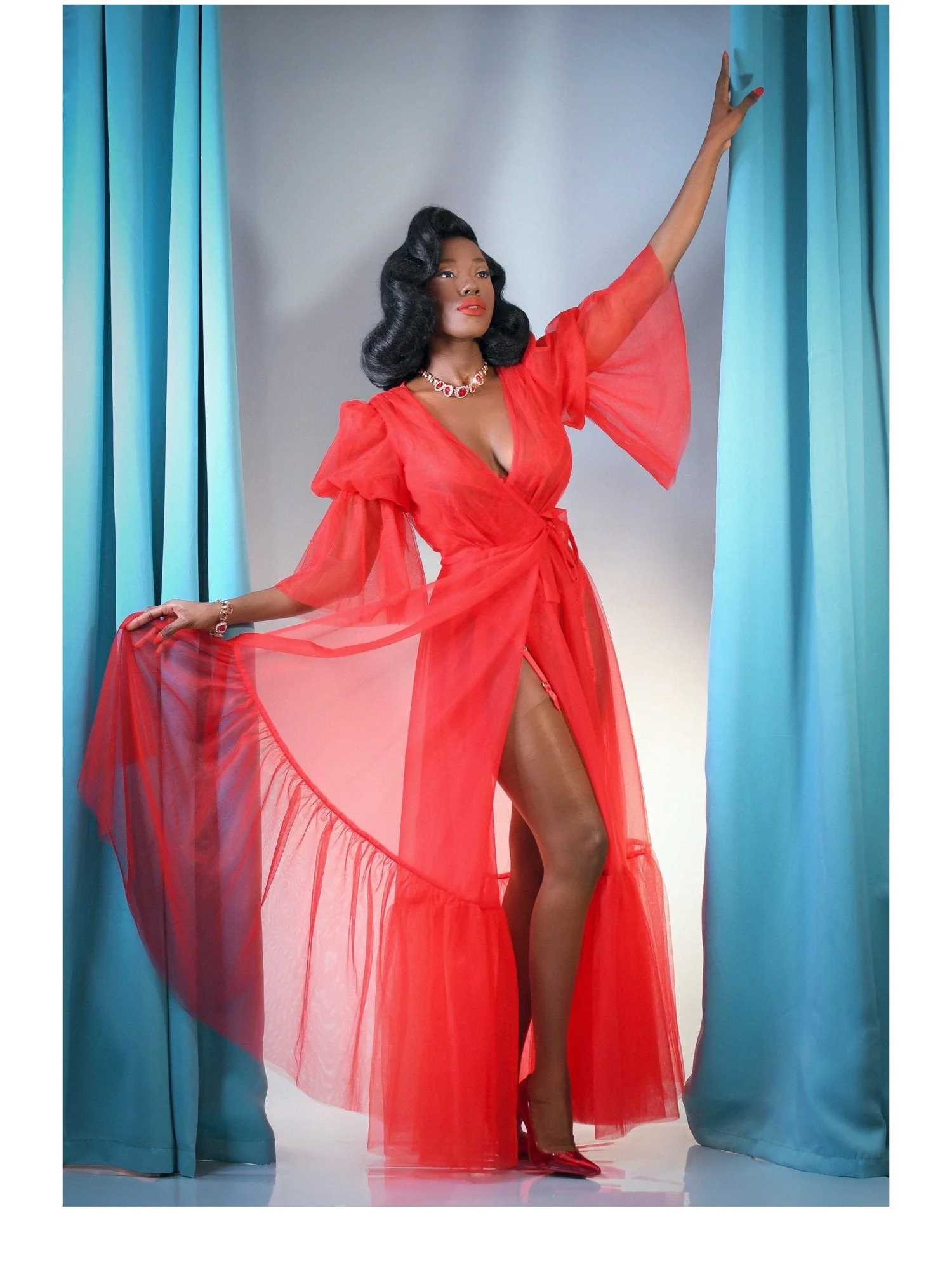 Timeless Temptress Tulle Robe Dress By Elle Rebel - Image 13